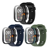 3 Correa + 3 Pc Funda Mica Para Redmi Watch 4 / Xiaomi Mi