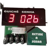 Painel De Senha 4 Guichê + Kit Dispensador - Slaser