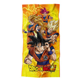 Toalla Premium Para Baño 75x147 Cm Dragon Ball Truenos Color Amarillo