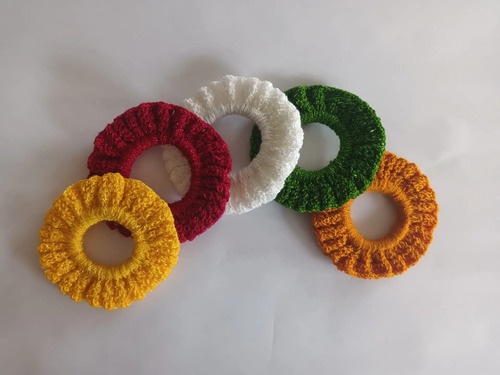 Scrunchies Tejidos Varios Colores, Grande Y Pequeño | MercadoLibre