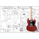 Plan De Gibson Sg Guitarra Eléctrica - Escala Completa Impri