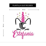 Vinil Decorativo Infantil Para Niña Unicornio Personalizado