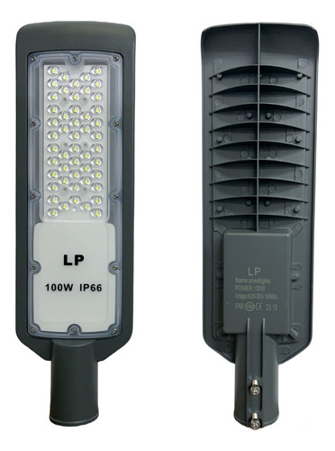 Luminária Pública Smd Led 100w Branco Frio 6500k Ip67 Cinza