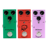 Kit 3 Pedais Efeito Guitarra - Drive, Chorus, Delay Mini Set