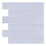 Mosaico Autoadhesivo 3d Brick Blanco -  30,5 X 30,5 Cms