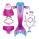 Kit De Cola De Sirena Con Bikini Sin Monofin De Niños