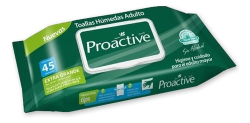 Toallas Humedas Adultos Proactive 6 Paquetes De 45 Unidades