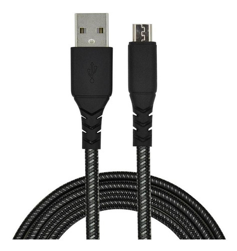 Cable Micro Usb 1 M Carga Rápida Reforzado Billboard Color Negro