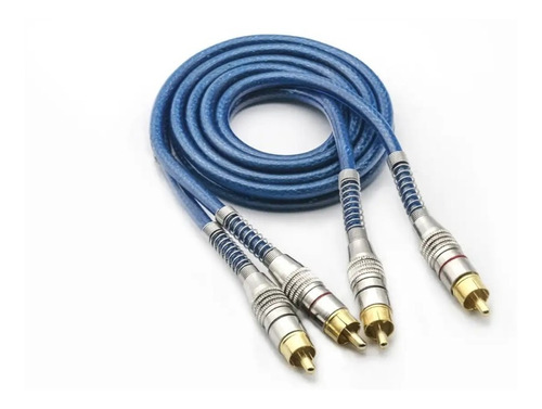 Cabo Rca 1 Metro Dupla Blindagem 5mm Plug Metal Blindado 