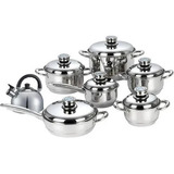 Batería De Cocina Swisshome Ollas Acero 13 Pc Incluye Tetera