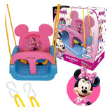 Balanço Infantil Minnie Mouse 3 Em 1 Regulável C/ Corda 23kg