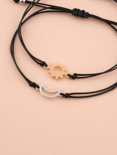 Pulseiras Sol E Lua - Kit Com 2 Unidades