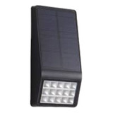 Aplique C/panel Solar Sensor Kasius 2w Autónoma Negro