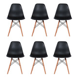 Silla Para Comedor Minimalista Eames 6 Piezas Estructura De La Silla Negro