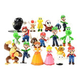 Um Conjunto De 18 Mini Personagens Mario Bros Luigi Yoshi Se