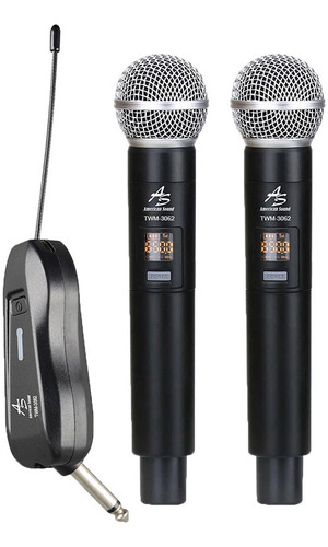 Microfono Doble Inalambrico Uhf 16 Canales Receptor Plug