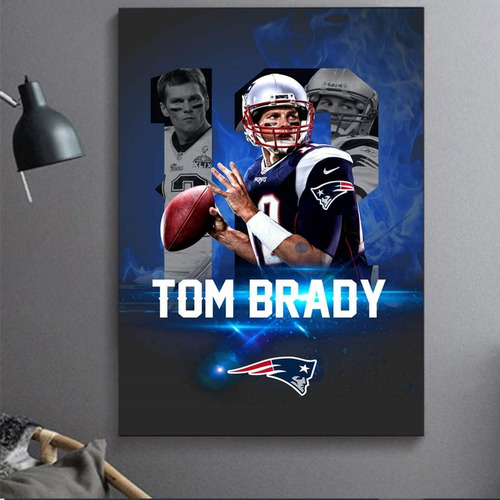 Cuadro Decorativo Tom Brady Futbol Americano Nfl Arte 40x60