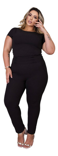 Conjunto Social Feminino Calça Blusa Slim E Plus Size Scrub