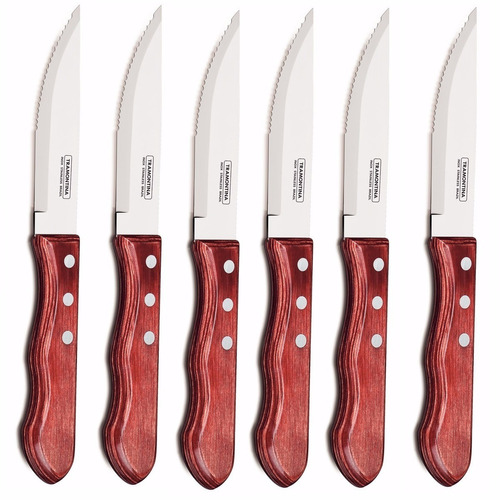 Cuchillo Tramontina Polywood Jumbo Asado 6 Unidades