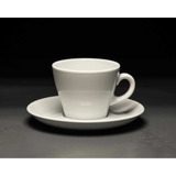 Taza De Café Con Plato Porcelana Blanca Modelo Monza Verbano