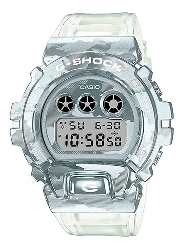 Reloj Casio G-shock Gm-6900scm-1dr Mujer Color De La Correa Blanco Color Del Bisel Gris Color Del Fondo Gris