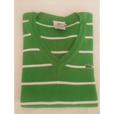 Sweater Lacoste De Mujer- Verde A Rayas - Un Solo Uso