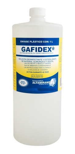 Gafidex 1 Lt. Glutaraldehido 2% Activador En Polvo