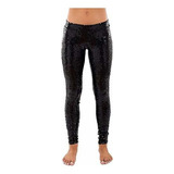 Leggings De Lentejuelas Negras - Medias Negras Brillantes Pa