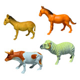  Animais Incríveis Fazenda Kit  Médio 4 Peças Cavalo Vaca