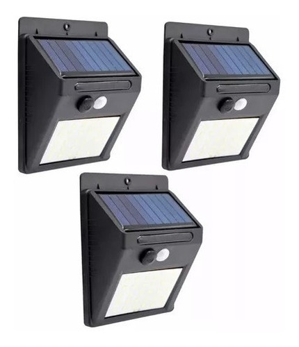 Lampara Solar De Led Con Sensor Movimiento Para Exterior 3pz