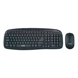 Teclado Y Mouse Inalámbrico Kanji Mouse Óptico 1600 Dpi Color Del Teclado Negro