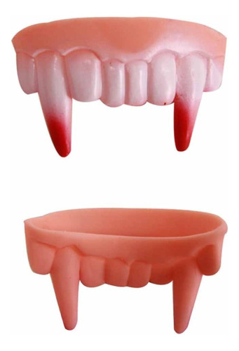 Dientes Dracula Colmillo Sangre Cotillon Pack X 10 Unidades