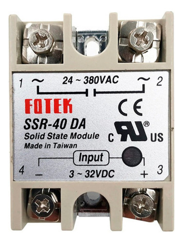 Rele De Estado Sólido Fotek Ssr-40da 40a 380v 3-32v