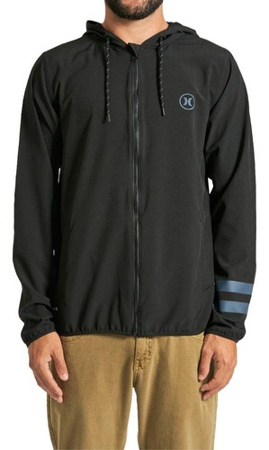 Jaqueta Hurley Windbreaker Block Party Masculina Preto