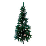 Árvore De Natal 1,20 M 320 Galhos Slim Luxo Verde Nevada