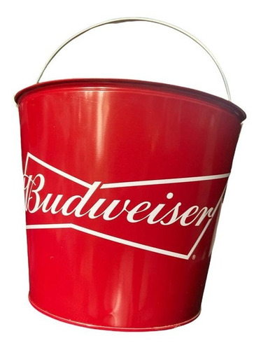 Balde Cubeta Redonda Hielera Cerveza Budweiser Bud Agarrader