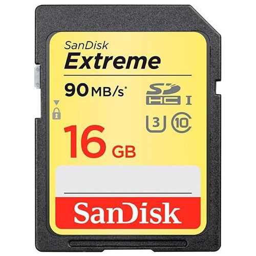 Cartão De Memoria Sd 16gb Sandisk Extreme 4k 90mb/s + Nota