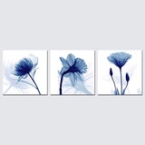 Lienzo Decorativo Con 3 Paneles De Flores Abstractas