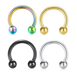 Piercing Acero Bull 8mm X4u Colores P/septum, Oreja,nariz