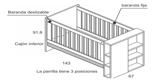 Cuna 5 En 1: Mesita, Escritorio, Cuna, Colecho Y Moises.