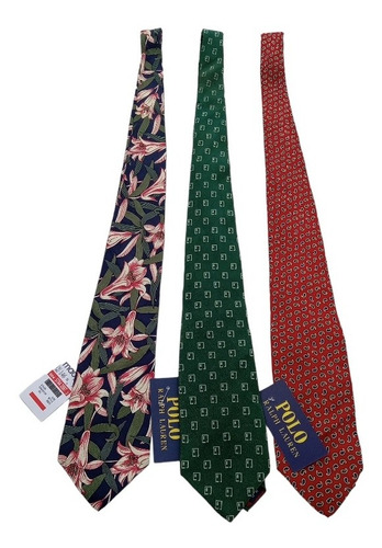 3 Corbatas Clasicas De Seda Polo Ralph Lauren, Nautica 