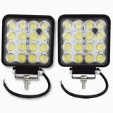 Par De Faros Auxiliares 16 Led 48w Auto Camioneta 4x4 3f-a