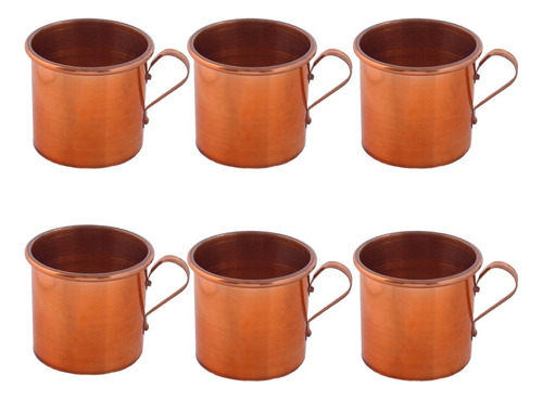 6 Canecas Moscow Mule Pub Rose Inox Lisa Drink Bebidas 300ml