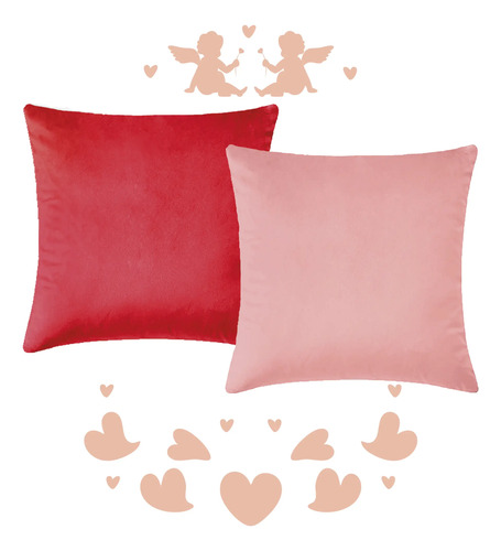 Set Cupido | 2 Cojines Rellenos 45x45cm | Acabado Terciopelo