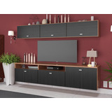 Combo Mesa Tv Rack Flotante + Repisa 1.80 Mts Living Moderno