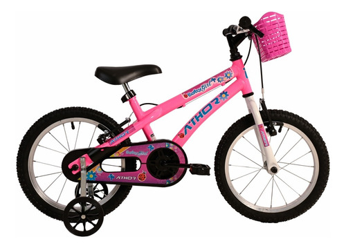 Bicicleta Feminina Infantil Baby Girl Aro 16 Athor Rodinhas