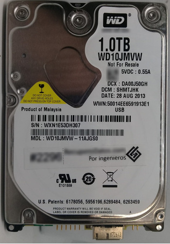 Western Digital Wd10jmvw-11ajgs0 1000gb - 3236 Recuperodatos