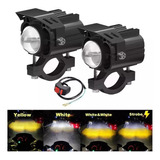 Par Faros Lupa Doble Color Exploradoras Para Auto Moto 120w