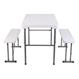 Set Mesa Y Bancos Plegables 113x68.5x73cm Blanca Northwest