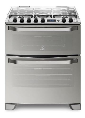 Cocina Electrolux 76dtx A Gas/eléctrica 5 Hornallas 127v/220v Puerta Con Visor 129.2l Con Horno Doble